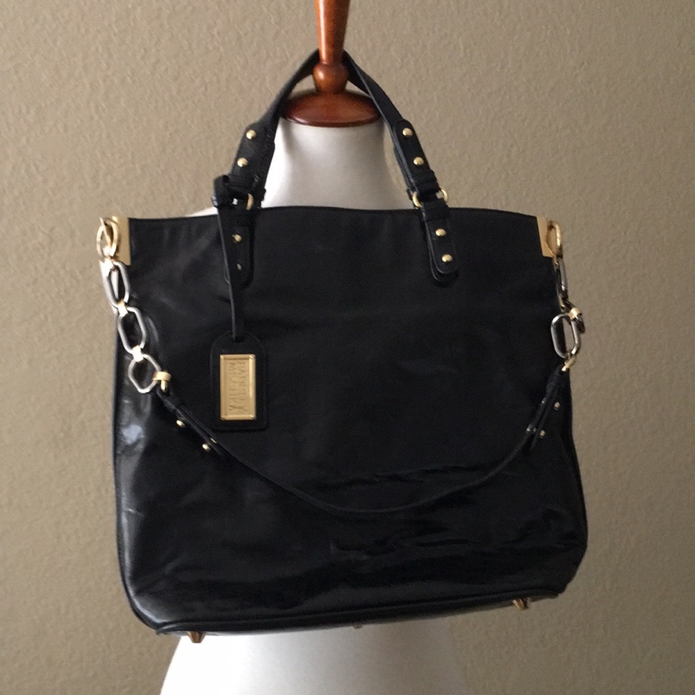 Badgley Mischka Black and Gold Tote Bag